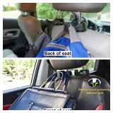 Smart Set of 2 Car Headrest Hooks, Grocery Bag Hook, Vehicle Rear Seat Hook, Lockable Bracket, Black