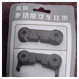 Smart Set of 2 Car Headrest Hooks, Grocery Bag Hook, Vehicle Rear Seat Hook, Lockable Bracket, Black