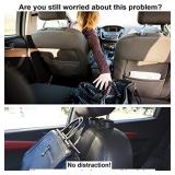 Smart Set of 2 Car Headrest Hooks, Grocery Bag Hook, Vehicle Rear Seat Hook, Lockable Bracket, Black