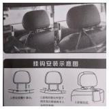 Smart Set of 2 Car Headrest Hooks, Grocery Bag Hook, Vehicle Rear Seat Hook, Lockable Bracket, Black