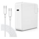 87W USB C Power Adapter Charger for Mac Pro 13.15 Inch, New Mac Air 13 Inch 2018/2019/2020, iPad Pro 12.9, 11, Thunder Bolt 3 Power Supply