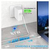 87W USB C Power Adapter Charger for Mac Pro 13.15 Inch, New Mac Air 13 Inch 2018/2019/2020, iPad Pro 12.9, 11, Thunder Bolt 3 Power Supply