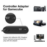 Team Controller Adapter for Gamecube, Compatible with Nintendo Switch, Super Smash Bros Switch Gamecube Adapter for WII U, PC, 4 Port ,Black, W046