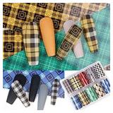 Nail Art Foil Transfer Stickers, Plaid Design Nail Foil Adhesive Decals, Christmas Decals Foil Stickers Set Nail Tips Manicure Women and Girls Nail Art DIY (10 Rolls Mix Styles