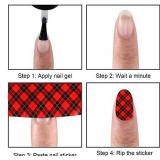 Nail Art Foil Transfer Stickers, Plaid Design Nail Foil Adhesive Decals, Christmas Decals Foil Stickers Set Nail Tips Manicure Women and Girls Nail Art DIY (10 Rolls Mix Styles