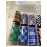 Nail Art Foil Transfer Stickers, Plaid Design Nail Foil Adhesive Decals, Christmas Decals Foil Stickers Set Nail Tips Manicure Women and Girls Nail Art DIY (10 Rolls Mix Styles