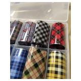 Nail Art Foil Transfer Stickers, Plaid Design Nail Foil Adhesive Decals, Christmas Decals Foil Stickers Set Nail Tips Manicure Women and Girls Nail Art DIY (10 Rolls Mix Styles