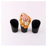 50Pcs French Fries Box, Disposable Take-out Party Baking Supplies Waffle Paper Popcorn Boxes, Sandwich Kraft Paper Cups Holder French Fry Paper Holder Wedding Food Trays Paper Cones