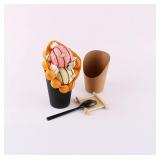 50Pcs French Fries Box, Disposable Take-out Party Baking Supplies Waffle Paper Popcorn Boxes, Sandwich Kraft Paper Cups Holder French Fry Paper Holder Wedding Food Trays Paper Cones