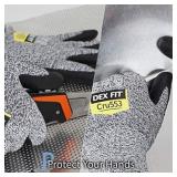 Level 5 Cut Resistant Gloves Cru553, 3D Comfort Stretch Fit, Power Grip, Durable Foam Nitrile, Pass FDA Food Contact, Smart Touch, Thin & Lightweight, Grey 9 (L) 1 Pair unbranded