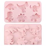 Dinosaur Molds, Non-Stick Silicone Dinosaur Mold for Making Dinosaur Crayon Chocolate Candy pink and grey not all pink