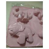 Dinosaur Molds, Non-Stick Silicone Dinosaur Mold for Making Dinosaur Crayon Chocolate Candy pink and grey not all pink