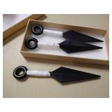 Large Plastic Kunai Launchers for Throwing Japanese Ninja Blades, Cosplay Props, White