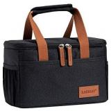 LAKIDAY Insulated Lunch Box for Women / Men / Kids, Reusable, Lunch Box Container with Adjustable Shoulder Strap, Leak Proof for Work / Picnic / Hiking / Beach / Fishing