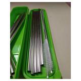 Stainless Steel Drinking Straws, Fits Ozark Trail 20 Ounce Tumbler - Strong Reusable Eco Friendly, Set of 6 with 2 Cleaning Brushes bonus includes 6 straight as well