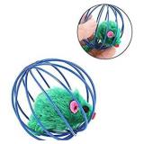 Gilroy Cage, Wire Plush Mouse Cage, Funny Cat Toy, Interactive Hide Balls Toy, Random Color 4 pack