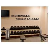 Be Stronger Than Your Excuses Wall Decal Inspirational Motivational Decor Quote Positive Wall Art Vinyl Gym Sticker School Classroom Decor varies from stock photo