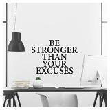 Be Stronger Than Your Excuses Wall Decal Inspirational Motivational Decor Quote Positive Wall Art Vinyl Gym Sticker School Classroom Decor varies from stock photo