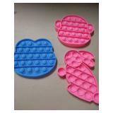 3 pack push pop toys monkey. rabbit and frog head