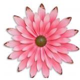 5 Metal Daisy Flower Wall Decor,Fuchsia 12 inches