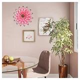 5 Metal Daisy Flower Wall Decor,Fuchsia 12 inches