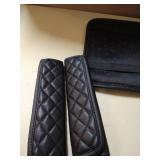 Women Fashion Bling Armrest Cover for Car, Soft Velvet & Diamonds Design Glitter Rhinestone Auto Center Console Cover Pad, Black, Universal Fit, bonus 2 seat belt covers