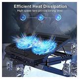 Laptop Cooling Pad with Adjustable Height Two 5.1 Inches Fan 2 USB Ports Suitable for 12"-15.6" Laptops blue not black varies from stock photo
