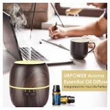 URPOWER ESSENTIAL OIL DIFFUSER, 230ML DIFFUSERS FOR ESSENTIAL OILS SUPER QUIET WOOD GRAIN AROMATHERAPY OIL DIFFUSEr