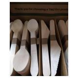 TMZ Eco - Natural Biodegradable Wooden Cutlery Set 300 Piece. Disposable Wooden Forks, Knives, Spoons Utensil Set. Eco Friendly Alternative to Plastic. 300 Count - 120 Forks, 120 Spoons, 60 Knives