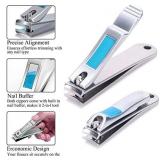 Esup Professional Manicure Set Pedicure Set Nail Clippers, 12-Piece Stainless Steel Grooming kit with Leather Travel Case, Perfect Christmas Gifts for Women and Men