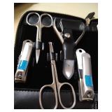 Esup Professional Manicure Set Pedicure Set Nail Clippers, 12-Piece Stainless Steel Grooming kit with Leather Travel Case, Perfect Christmas Gifts for Women and Men