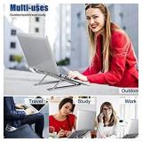Laptop Stand Adjustable Computer Stand Aluminum Riser Holder Compatible with MacBook Air Pro, HP, Dell, More 10-17.3" Laptops Collapsible and Non-Slip Metal