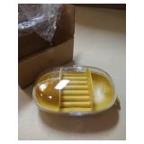 Egg Shaped plastic travel jewelry box yellow not pink