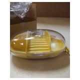 Egg Shaped plastic travel jewelry box yellow not pink