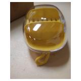 Egg Shaped plastic travel jewelry box yellow not pink