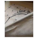 I love you to the moon and back burlap look throw pillow cover 16x16 inches