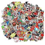 Cool Sticker 100pcs Random Music Film Vinyl Skateboard Guitar Travel Case Sticker Door Laptop Luggage Car Bike Bicycle Stickers (100pcs) varies