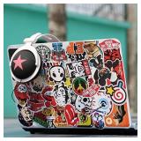 Cool Sticker 100pcs Random Music Film Vinyl Skateboard Guitar Travel Case Sticker Door Laptop Luggage Car Bike Bicycle Stickers (100pcs) varies