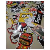 Cool Sticker 100pcs Random Music Film Vinyl Skateboard Guitar Travel Case Sticker Door Laptop Luggage Car Bike Bicycle Stickers (100pcs) varies