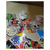 Cool Sticker 100pcs Random Music Film Vinyl Skateboard Guitar Travel Case Sticker Door Laptop Luggage Car Bike Bicycle Stickers (100pcs) varies