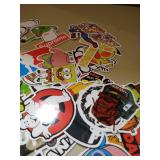 Cool Sticker 100pcs Random Music Film Vinyl Skateboard Guitar Travel Case Sticker Door Laptop Luggage Car Bike Bicycle Stickers (100pcs) varies