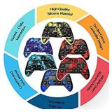 Push Pop Fidget Toy Game Controller Handle Gamepad Shape, Tie-dye Popper Sensory Bubble Fidget Toy, Silicone Popper Squeeze Toy, Stress Reliever Toy for Kids and Adults Autism(Black/Red