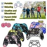 Push Pop Fidget Toy Game Controller Handle Gamepad Shape, Tie-dye Popper Sensory Bubble Fidget Toy, Silicone Popper Squeeze Toy, Stress Reliever Toy for Kids and Adults Autism(Black/Red