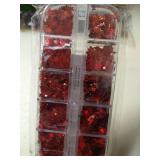 Red Heart Glitter Nail Sequins - 3D Nail Art Flakes Colorful Confetti Glitter Sticker Decals Manicure Nail Art Design Makeup DIY Decoration for Valentine