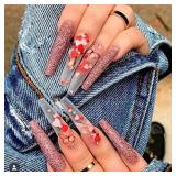 Red Heart Glitter Nail Sequins - 3D Nail Art Flakes Colorful Confetti Glitter Sticker Decals Manicure Nail Art Design Makeup DIY Decoration for Valentine