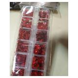 Red Heart Glitter Nail Sequins - 3D Nail Art Flakes Colorful Confetti Glitter Sticker Decals Manicure Nail Art Design Makeup DIY Decoration for Valentine