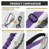 Heavy Duty Dog Leash, Reflective Dog Leashes with Car Seat Belt and Soft Padded Handle, 6FT Strong Dog Leash for Training, Walking Lead for Large Medium Dogs