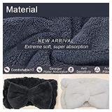 Microfiber Bowtie Headbands Facial Makeup Headband Cosmetic Bowknot Hairlace Wash Spa Yoga Sports Shower Adjustable Elastic Hair Band for Girls and Women purple 3 pack see pictures