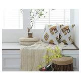 Oirpro Grey with Blues Boho Modern Farmhouse Throw Pillow Covers Decorative Embroidered Geometric Pattern Indoor Outdoor 20 x 20 Inch Pillow Covers, 2 Pack ** blues see picks