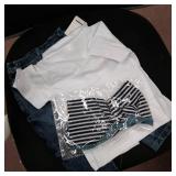 3pcs Summer Kids Baby Boys Short Sleeve White T-Shirt Tops+Scarf+Jeans** size 2